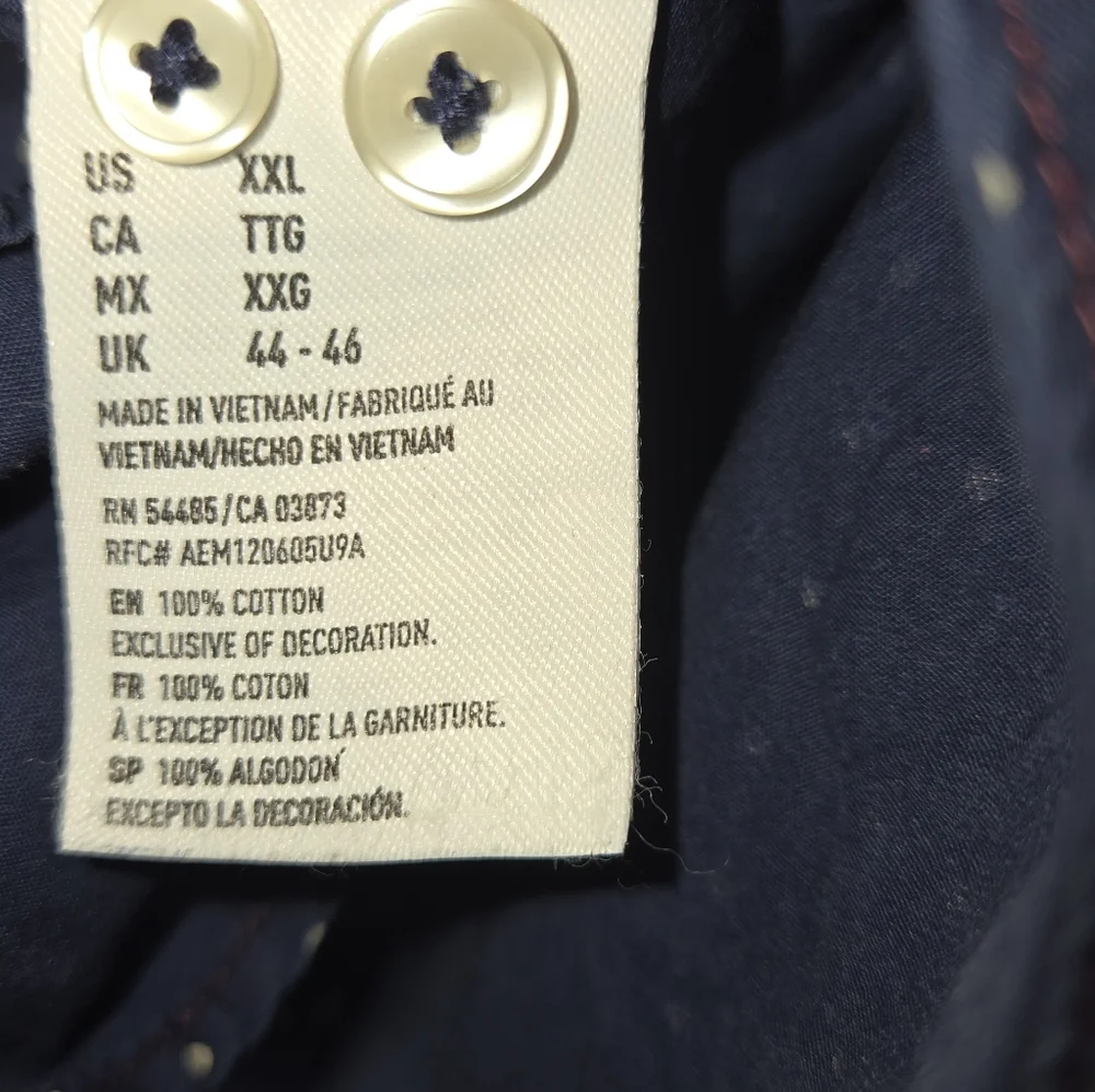 👕 👕2 For 1!!! Men's Dress Shirts American Eagle Dots & Land's End Chambray - Picture 5 of 10